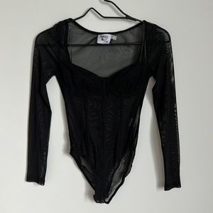 Princess Polly black mesh bodysuit